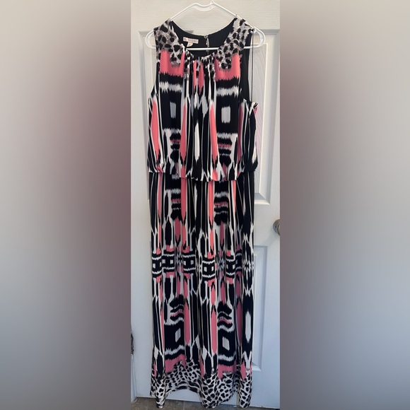 Dress Barn Dresses & Skirts - Dress Barn Black and Pink  Abstract Sundress Maxi